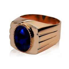 Золотой мужской перстень с сапфиром «Иолай»