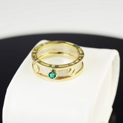 Перстень Барака золотий з смарагдом