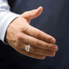 Чоловічий перстень з рубінами і діамантами - 3 Карата