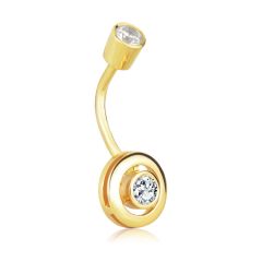 Золотой круглый пирсинг с бриллиантом «Селена»