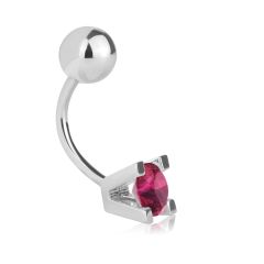 Сережка для пірсингу пупка з рубіном 0,55 Ct «Яскрава зірка»