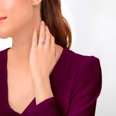 Золоті сережки з рубіном і Swarovski «Сяйво зірок»