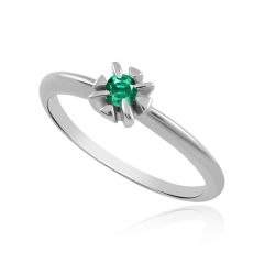 Заручна каблучка зі смарагдом 0,08 Ct «Крапля роси»