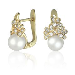 Серьги с жемчугом и бриллиантами «Марина»
