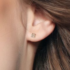 Одна золота сережка з діамантами у вухо «Мілан»