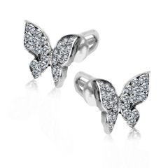 Cережки метелики з діамантами «Баттерфлай»
