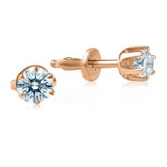 Серьги пусеты золотые c Swarovski «Grain»