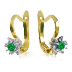 Сережки з зеленим гранатом і діамантами «Франсуаза»
