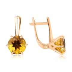 Золотые сережки с цитринами «My Tiffany»