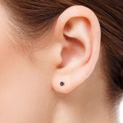 Серьги пусеты с аметистами «Mary-II»
