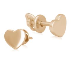 Золотые серьги гвоздики с сердечками «San Valentin»
