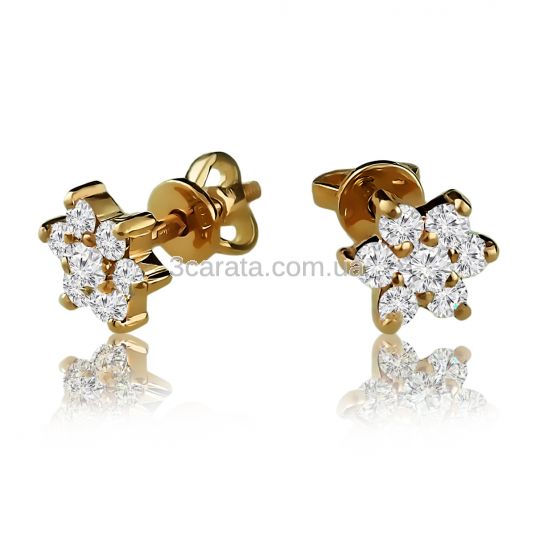 Zolotye Sergi Gvozdiki So Swarovski Romashka
