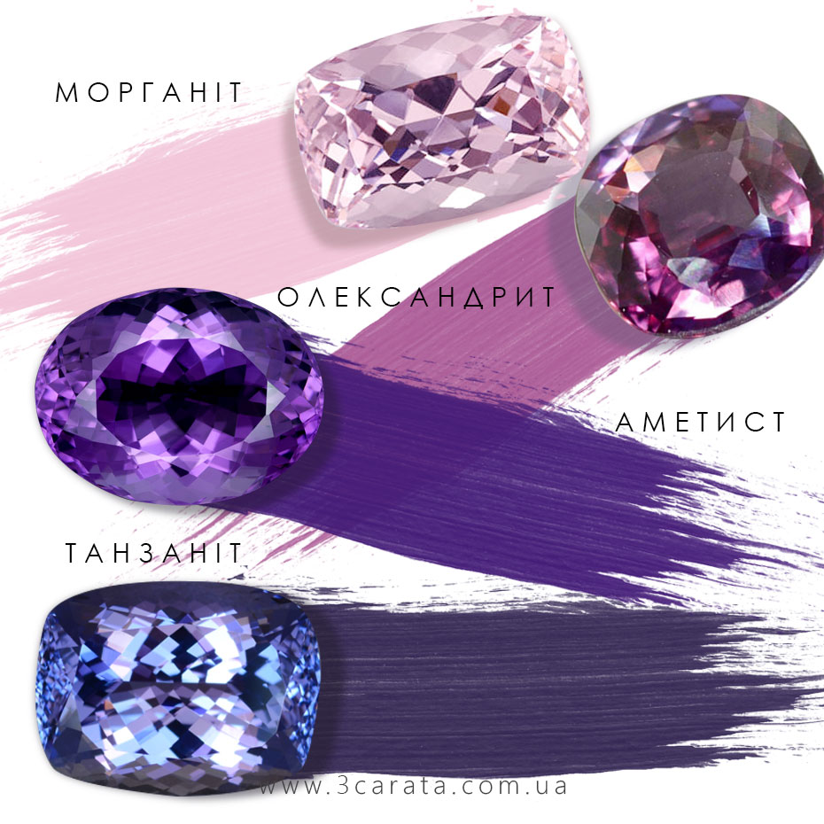 Фіолетове дорогоцінне каміння Ювелірний інтернет-магазин 3Карата