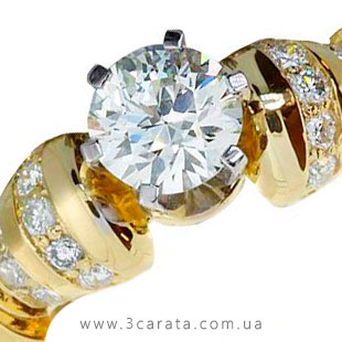 Роскошное золотое кольцо с бриллиантом 0,31 Ct 'Кларисса'